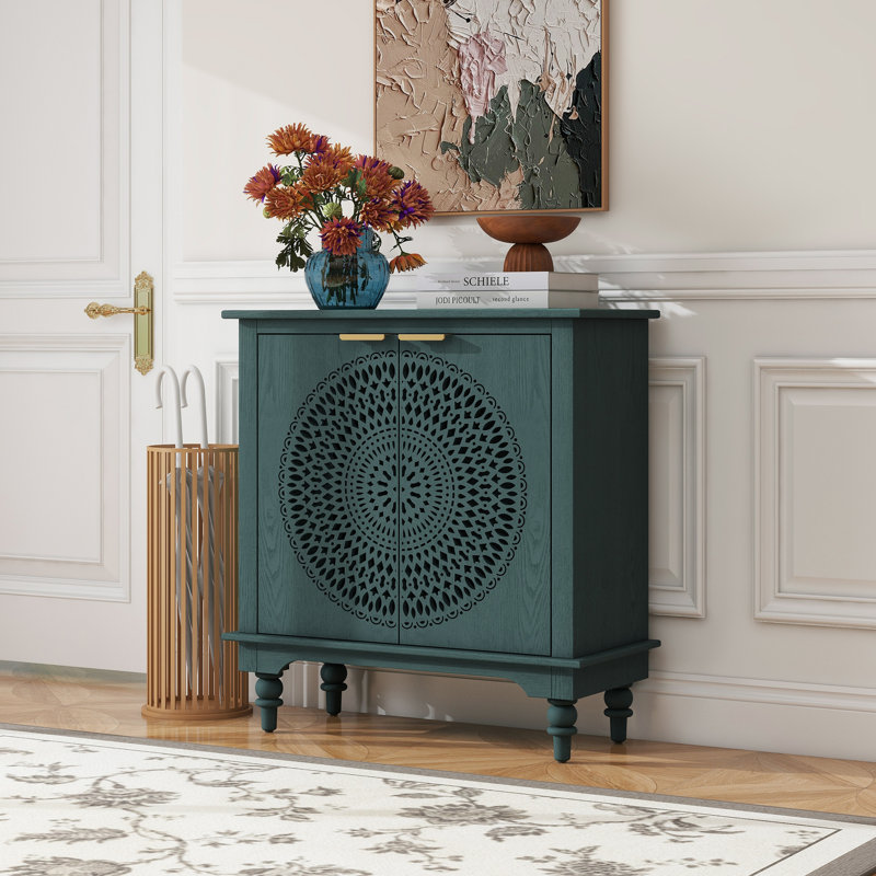 Hollow Carved 2 Door Accent Cabinet